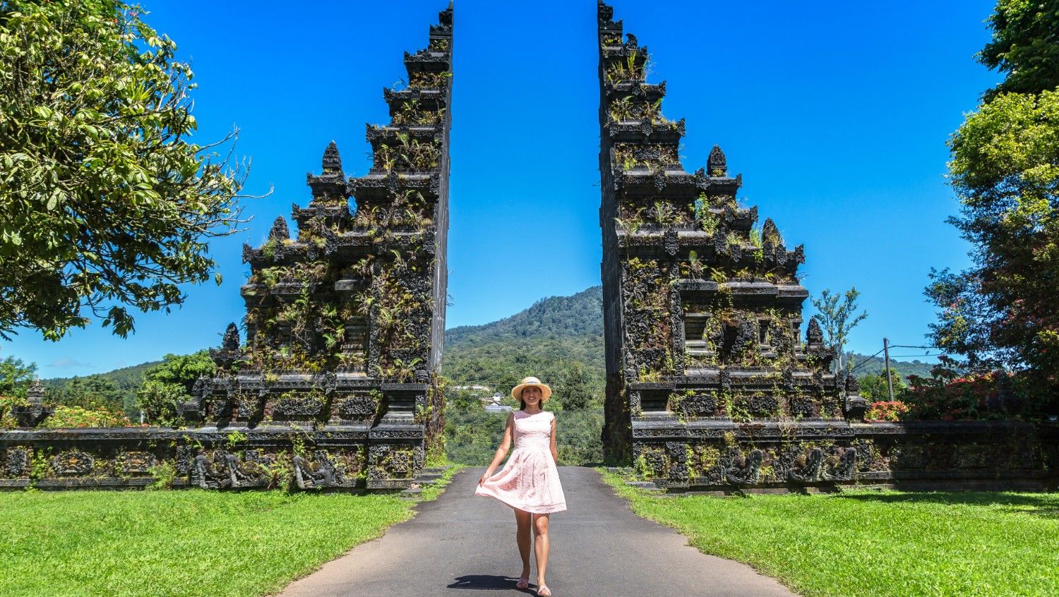 Bali Temple at Sunset